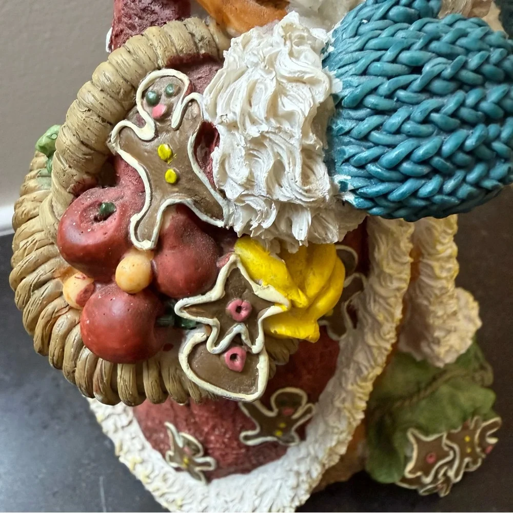 Festive Gingerbread Santa Claus Figurine - Red and Green